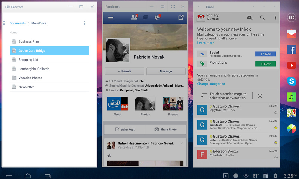 Screenshot of a multi-window operating system for a PC